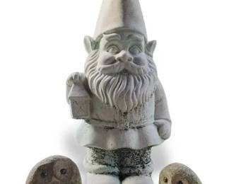 Plastic Yard Gnome  3 Stone Owls