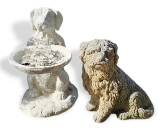 Cement Dog Statues
