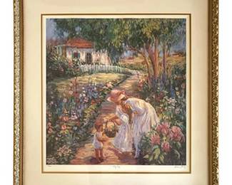 Signed  Numbered May Day Print By Irene Borg 33.5 x33 