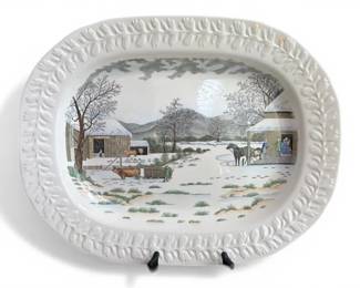 Currier  Ives Home To Thanksgiving Platter