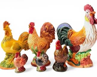 Fitz  Floyd Gallo De Oro Rooster, Salt And Pepper Roosters, And More