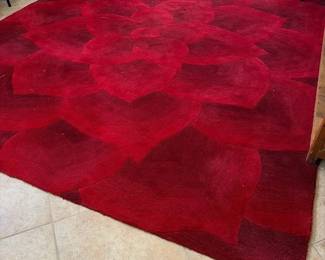 Red Ombre Floral Rug