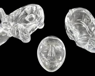 Crystal Pig, Elephant,  Face Dishes