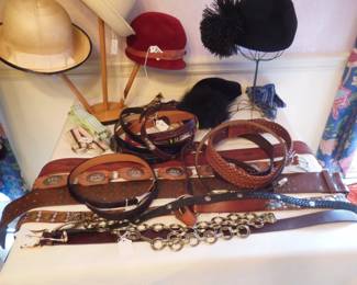vintage belts and hats