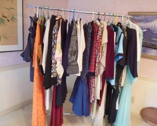 vintage rack of clothes