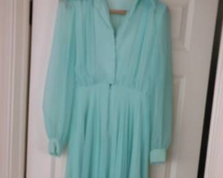 vintage soft blue long dress