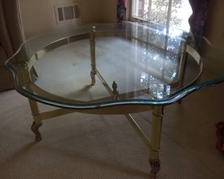 glass top coffee table