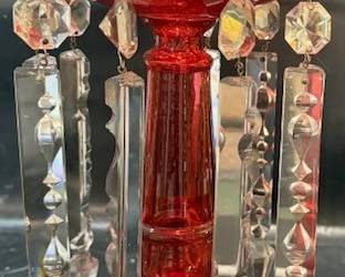 Uranium crystals. Cranberry light.