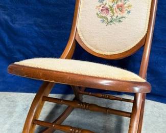 Charlotte Chair Company folding rocking chair. 