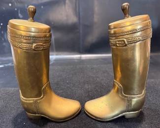 Brass boot book ends.