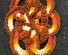 MCM macramé owl towel holder.' 