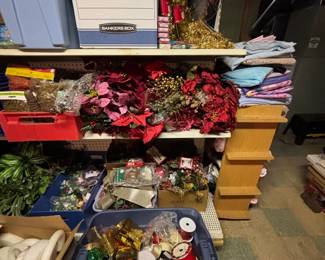 Christmas flowers and ribbon