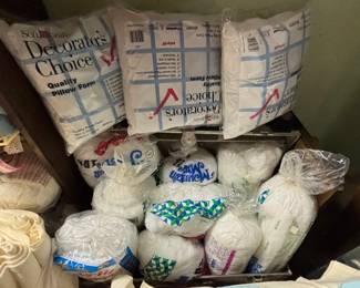 Heritage brand batting, mountain mist stuffing, craft pillows