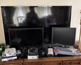 Electronics, TVs, monitors, IPAD mini, ROKU, RING doorbell
