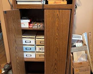 Office supplies and cabinet