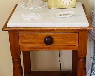 Marble-Top End Table