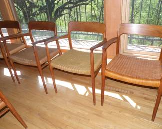 J.L. Moller Chairs (w/ armrest) 23x18.5x31