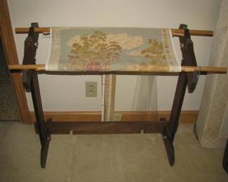 Home made stand for needlepoint work