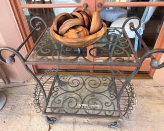 Garden Cart with Glass Top