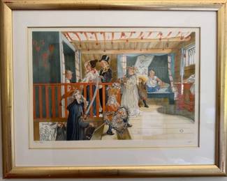 Colored Print "Naming Day" by Carl Larsen
