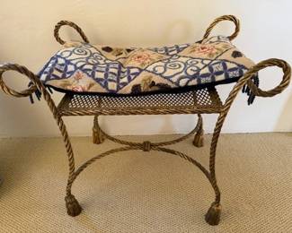Italian Rope Tassel Gilt Bench/Stool (1950's)