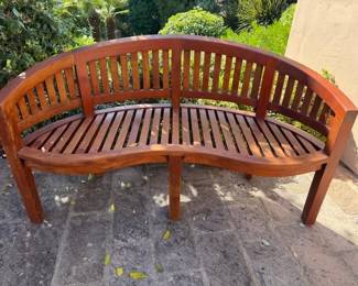 Curved Wood Garden Bench (pr)