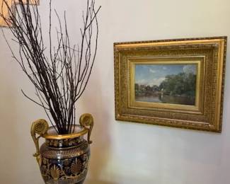 Blue and Gold Ceramic Urn, Sevres