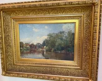 Antique Oil Landscape by Walberg Koping