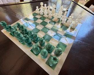 Carved Marble Chess Set