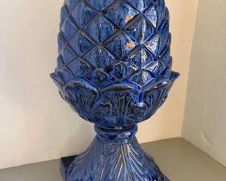 Large Blue Ceramic Artichoke (pr)