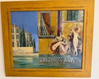 Reverse Glass Painting "Venice"