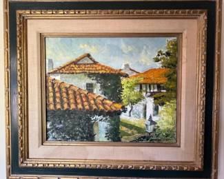 Impasto Painting "Tiles Roofs" by Albert Krebs