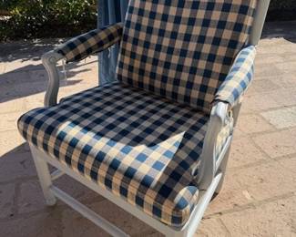 Gray with Check Upholstery Arm Chair (pr)