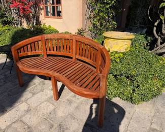 Curved Wood Garden Bench (pr)