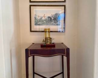 Leather Top Side Table