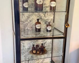 Antique Black and Gild Curio Cabinet