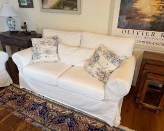 Slipcovered Down Loveseat