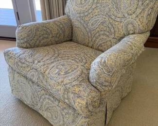Upholstered Paisley Club Chair