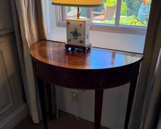 Inlaid Mahogany Demi-lune Table