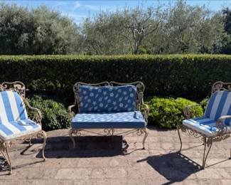 Vintage Painted Iron Patio Set (1920's)