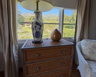 Metal and Wicker 2-Drawer Chest