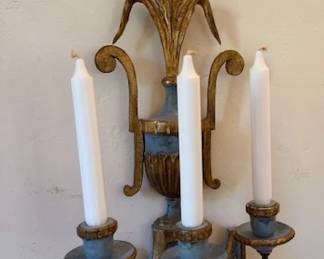 Gustavian Antique Wood Sconce
