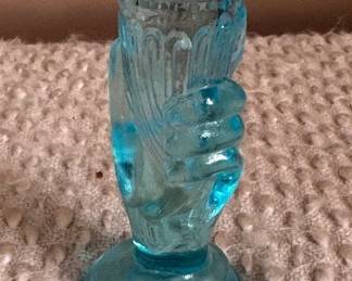 Decor Blue glass hand vase