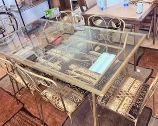 Gold Ornate Patio Dining Table 
