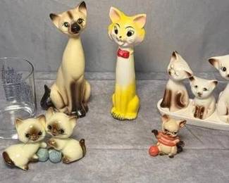 Vintage Siamese Cat Figurines Lot #3 (9pc)