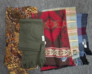 Wool scarves and wraps from John Meyer, Ralph Lauren, Johnstons of Elgin, and  Ron Splude, New York