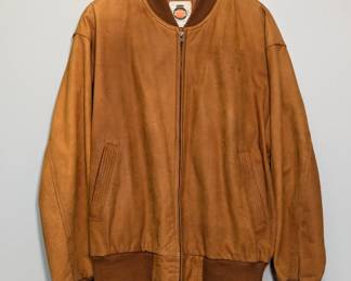 Tobacco-color suede leather bomber jacket by Zero King, size L