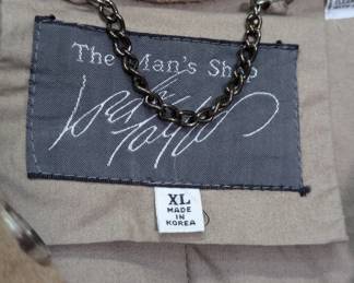 Closeup of Lord & Taylor men's trenchcoat, size XL