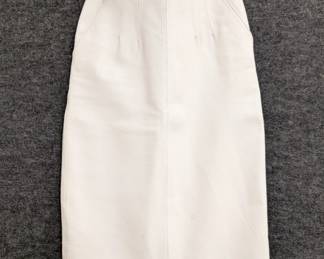 Vintage white leather pencil skirt