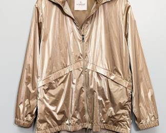 Moncler gold color hooded zipper front jacket 